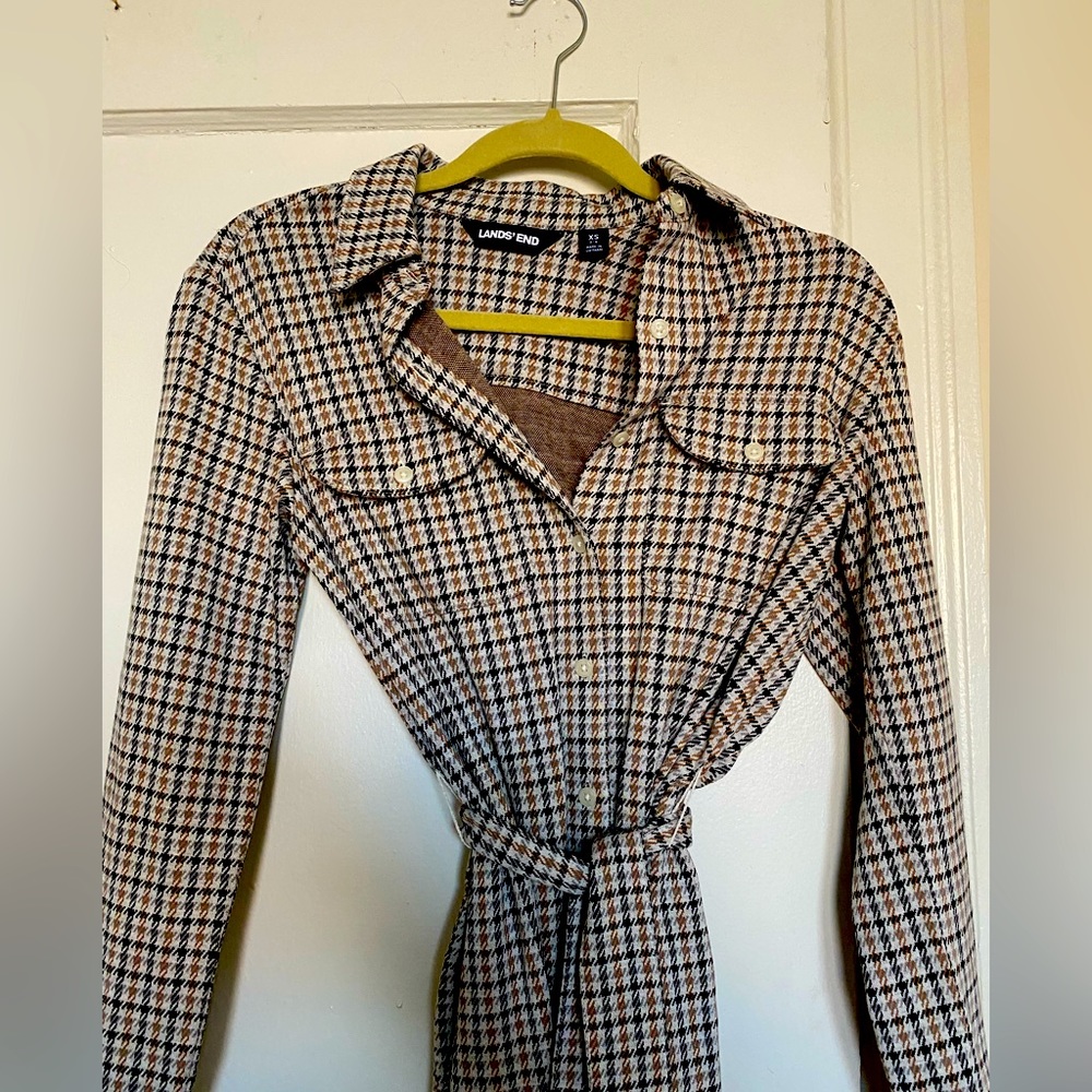 Lands end never worn checkered dress size XS - warm and perfect for winter!